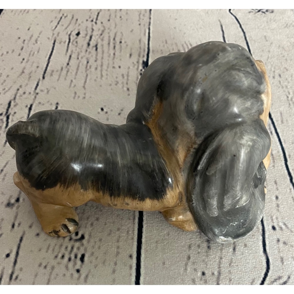 Vintage Ceramic‎ Basset Hound Dog Figurine Sad Eyes Brown Black 3"x5" Figurine - Picture 4 of 8